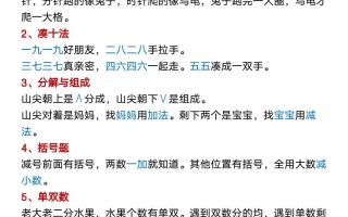 【2025秋新版】幼升小暑假衔接数学常用口诀汇总-一上数学