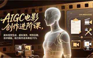 AIGC电影创作进阶课，剧本视觉生成、虚拟演员、特效后期，技术赋能，助力制作成本降低70%