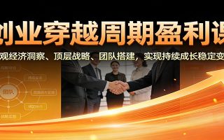 创业穿越周期盈利课:宏观经济洞察、顶层战略、团队搭建,实现持续成长稳定变现