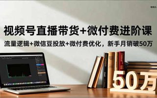 视频号直播带货+微付费进阶课：流量逻辑+微信豆投放+微付费优化，新手月销破50万