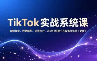 TikTok实战系统课，案例复盘、数据解析、运营执行，从0到1构建千万级电商体系(更新