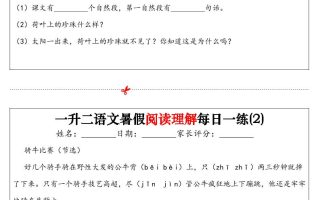 一升二语文暑假阅读理解每日一练32天（16页）-二上语文