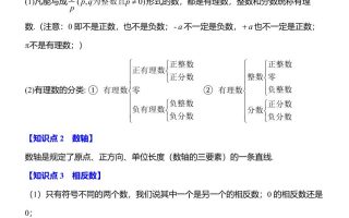 七年级上数学知识点归纳总结