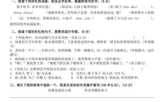 六上语文第八单元情景卷+答案5页