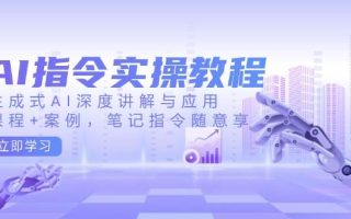 AI指令实战课，生成式AI深度讲解与应用，课程+案例，笔记指令随意享(更新)