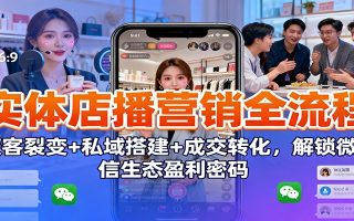 实体店播营销全流程:获客裂变+私域搭建+成交转化,解锁微信生态盈利密码