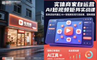实体商家自运营AI短视频矩阵实战课，实体店如何通过AI+短视频实现引流拓客、团购增量