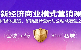 新经济商业模式营销课，握新媒体逻辑，解锁品牌营销与公私域运营之道