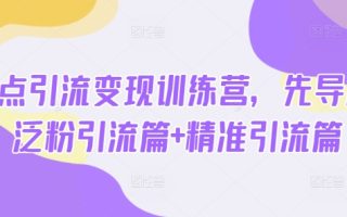 热点引流变现训练营，先导篇+泛粉引流篇+精准引流篇