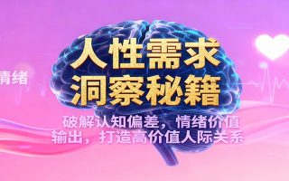 人性需求洞察秘籍，破解认知偏差，情绪价值输出，打造高价值人际关系