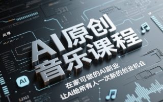 AI原创音乐课程，在家可做的Ai副业，让Ai给所有人一次新的创业机会