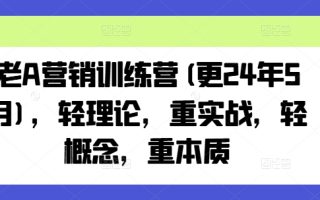 老A营销训练营(更25年10月)，轻理论，重实战，轻概念，重本质