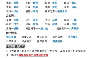 三年级上册语文1-4单元期中必考重点