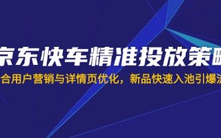 京东快车精准投放策略，结合用户营销与详情页优化，新品快速入池引爆流量