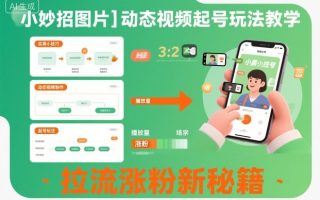 小妙招图片＋动态视频起号玩法教学，拉流涨粉新秘籍