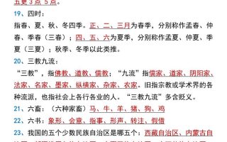 小学阶段必背知识课外常识暑假拓展-小升初语文