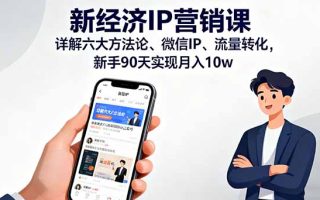 新经济IP营销课：详解六大方法论、微信IP、流量转化，新手90天实现月入10w