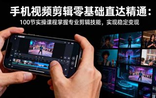 手机视频剪辑零基础直达精通：100节实操课程掌握专业剪辑技能，实现稳…