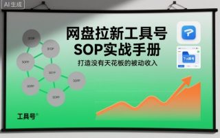 网盘拉新工具号SOP实战手册，打造没有天花板的被动收入