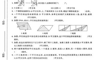 五年级上数学图形运动与多边形面积专项检测卷《青岛63版》