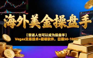海外美金操盘手技术【普通人也可以成为操盘手】Vegas交易技术+聪明软件，日赚50-100U