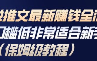 小说推文最新賺钱全流程，门槛低非常适合新手(保姆级教程)