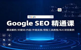 Google SEO 精通课：算法解析/关键词/内容/外链实操/搭配工具教程/B2C项目案例
