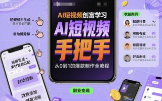 AI短视频创富学习，手把手教会你制作AI短视频