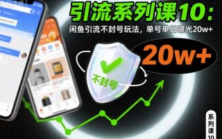 引流系列课10：闲鱼引流不封号玩法，单号单日曝光20w+