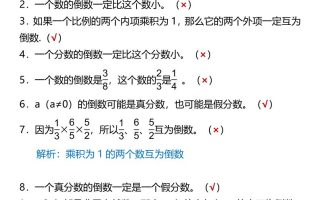 【2025秋新版】六年级上册数学倒数的认识易错判断题