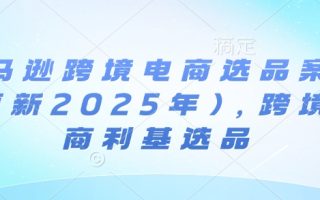 亚马逊跨境电商选品案例(更新2025年3月)，跨境电商利基选品