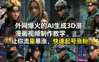 外网爆火的AI生成3D漫画视频制作教学，让你流量暴涨，快速起号涨粉！