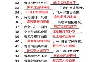 四年级下语文常考古诗词填空100题有答案