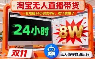 淘宝无人直播带货，一台电脑214小时卖8W，双11卖爆了【揭秘】