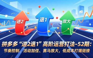 拼多多“进2退1”高阶运营打法-52期：节奏控制、活动加权、赛马放大，低成本打爆链接