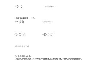 六下青岛63版数学期末数与代数专项检测卷（1）