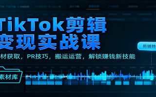 TikTok剪辑变现实战课：素材获取，PR技巧，搬运运营，解锁赚钱新技能