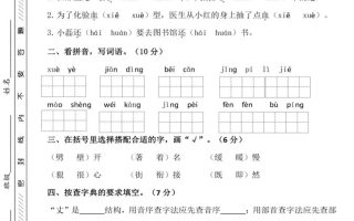 四年级上语文第四单元检测试卷3