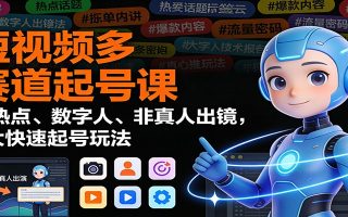 短视频多赛道起号课：蹭热点、数字人、非真人出镜，8大快速起号玩法