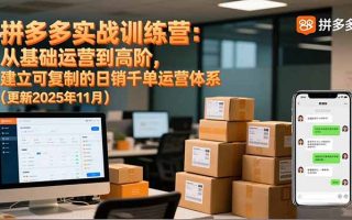 拼多多实战训练营：从基础运营到高阶，建立可复制的日销千单运营体系(更新11月