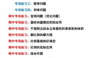 六下数学期中专项练习人教40页