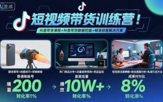 短视频带货训练营，抖音带货课程+抖音带货数据挖掘+精准获客解决方案