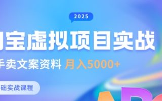 淘宝虚拟项目垂直玩法，新手卖文案资料，月入5k+