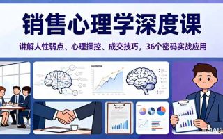 销售心理学深度课，讲解人性弱点、心理操控、成交技巧，36个密码实战应用
