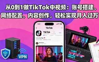 从0到1做TikTok中视频：账号搭建、网络配置、内容创作，轻松实现月入过万