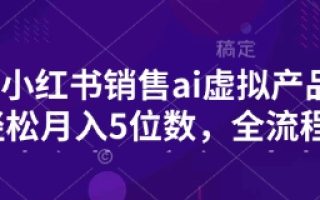 小红书销售ai虚拟产品，轻松月入5位数，全流程，超细节变现过程，完全无卡点