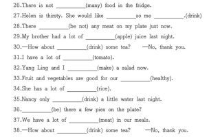 六年级下英语用所给词的适当形式填空100道