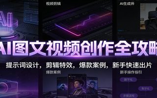AI图文视频创作全攻略：提示词设计，剪辑特效，爆款案例，新手快速出片