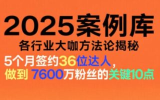 2025案例库，收录各行业大咖的方法论，各行业大咖方法论揭秘