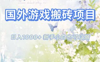 国外游戏全自动搬砖项目,日入10张,新手小白也可做,项目红利期,先搞先吃肉【揭秘】